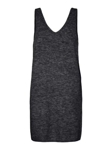 Pieces - Pcjessa Sl V-Neck Knit Dress - 4904017 Dark Grey Melange Kjoler 