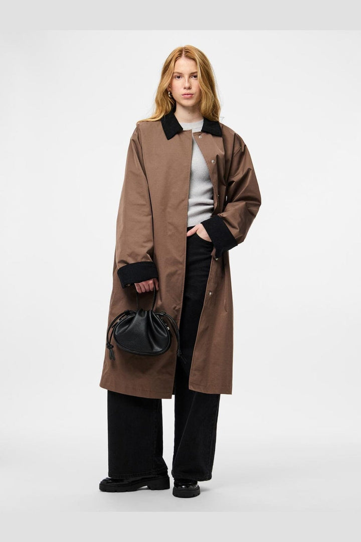 Pieces - Pcjorma Long Corduroy Jacket - 5099945 Coffee Quartz Black