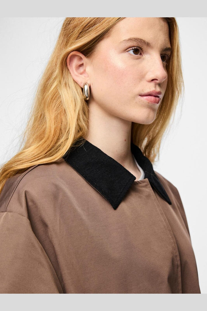 Pieces - Pcjorma Long Corduroy Jacket - 5099945 Coffee Quartz Black