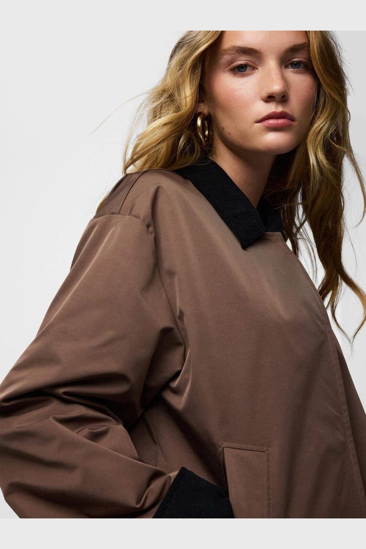 Pieces - Pcjorma Short Light Jacket - 4927144 Coffee Quartz Black