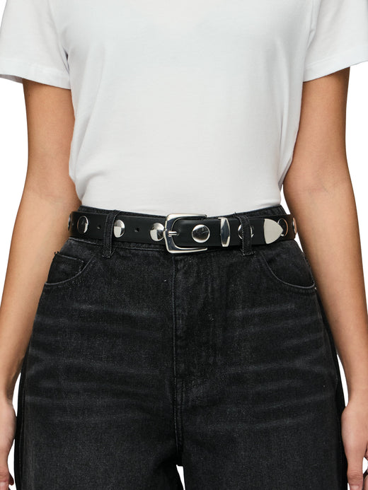 Pieces - Pcjyle Stud Jeans Belt Bundle - 4836740 Black St1 Studs