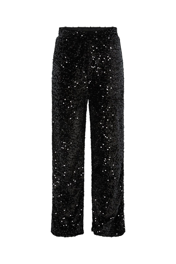 Pieces - Pckam Wide Pant - 4617668 Black Black Sequins