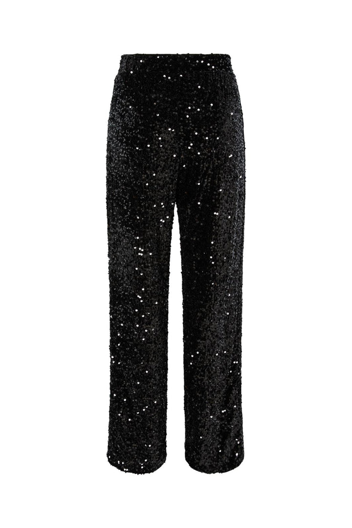 Pieces - Pckam Wide Pant - 4617668 Black Black Sequins