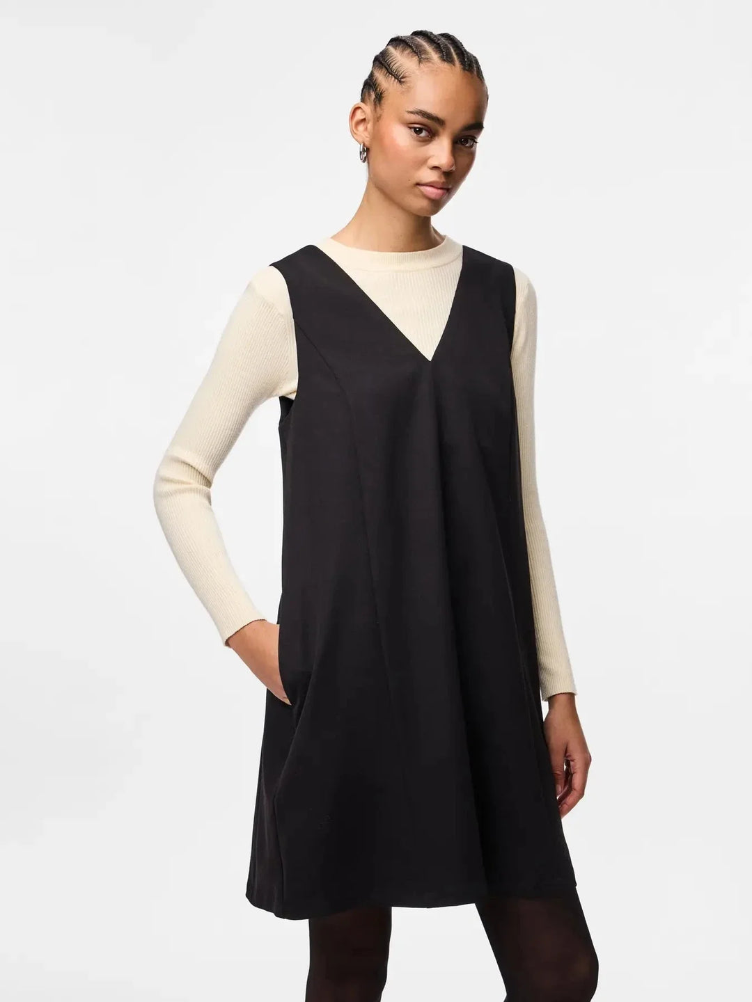 Pieces - Pckamil Sl Spencer Dress - 4899735 Black Kjoler 