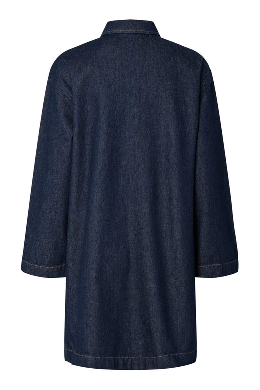 Pieces - Pckenya Ls A-Shape Denim Dress - 4806807 Dark Blue Denim Rinse