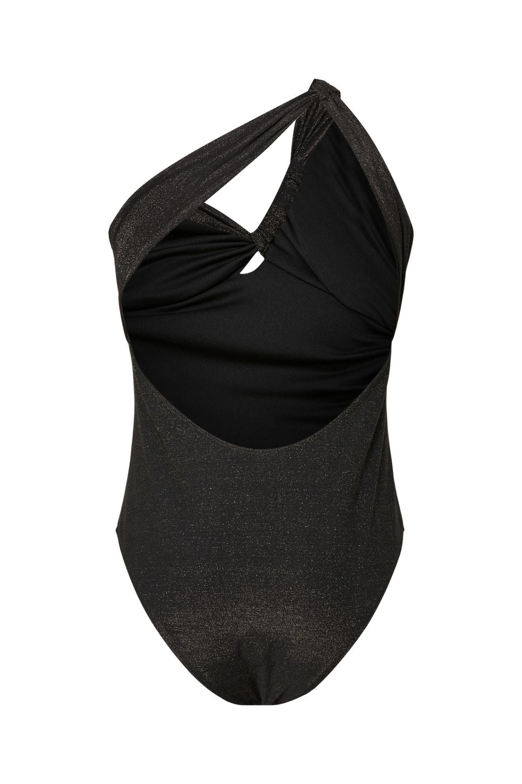 Pieces - Pclaomi Lurex One Shoulder Swimsuit - 4929406 Black Gold Lurex