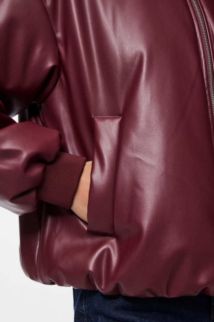 Pieces - Pclara Padded Coated Bomber Jacket - 4948870 Tawny Port Jakker 