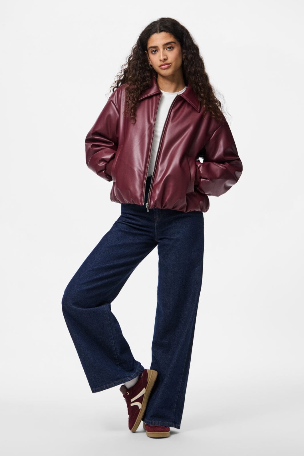 Pieces - Pclara Padded Coated Bomber Jacket - 4948870 Tawny Port Jakker 