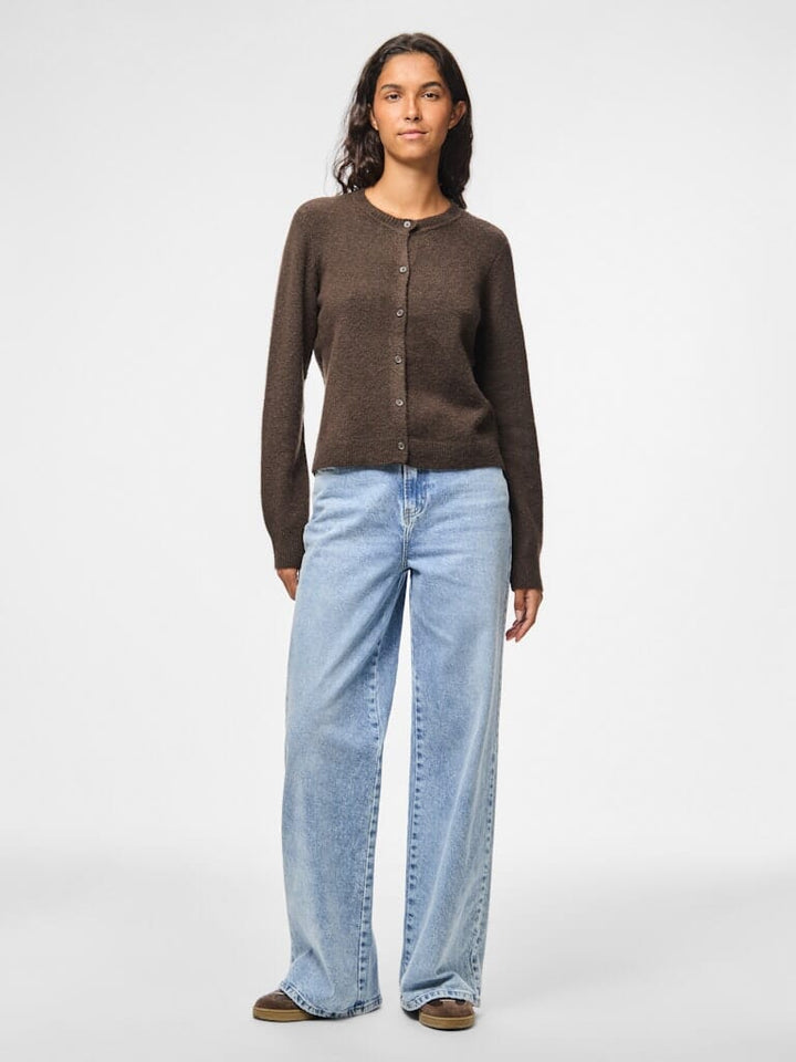 Pieces - Pcmalou Ls Knit Cardigan - 4864700 Hot Fudge Melange Cardigans 