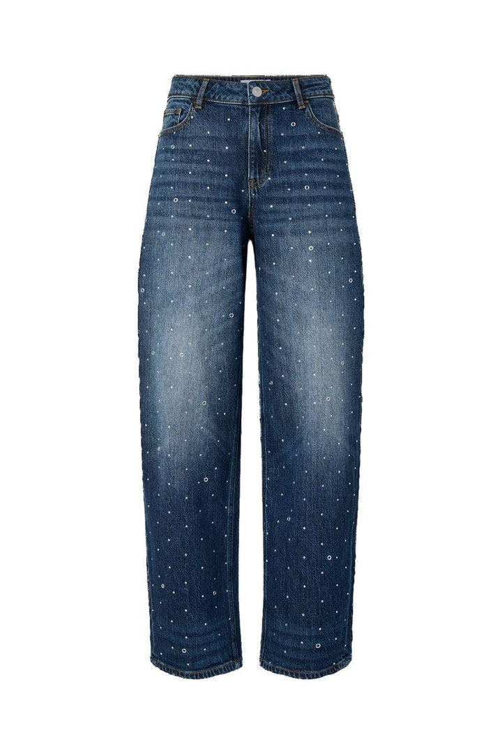 Pieces - Pcmerle Barrel Jeans Fsy Pp - 5036145 Dark Blue Denim Jeans 