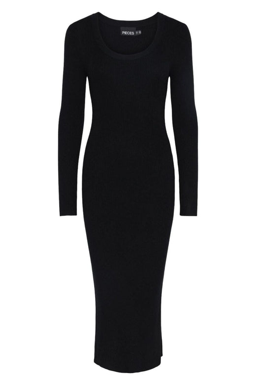 Pieces - Pcmira Ls Knit Dress - 4542913 Black Kjoler 