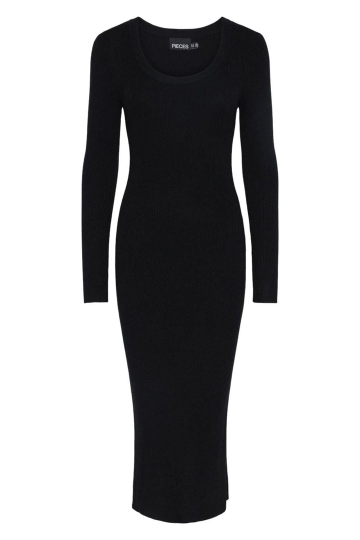 Pieces - Pcmira Ls Knit Dress - 4542913 Black Kjoler 
