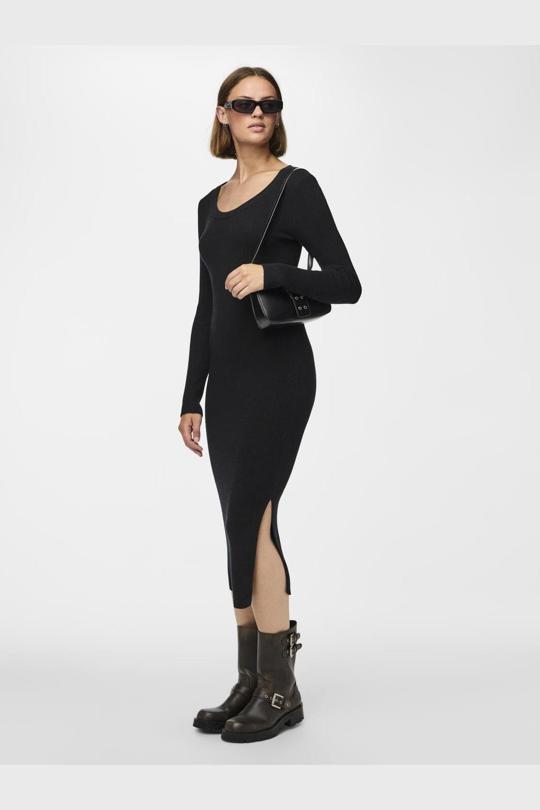 Pieces - Pcmira Ls Midi Knit Dress - 4542913 Black