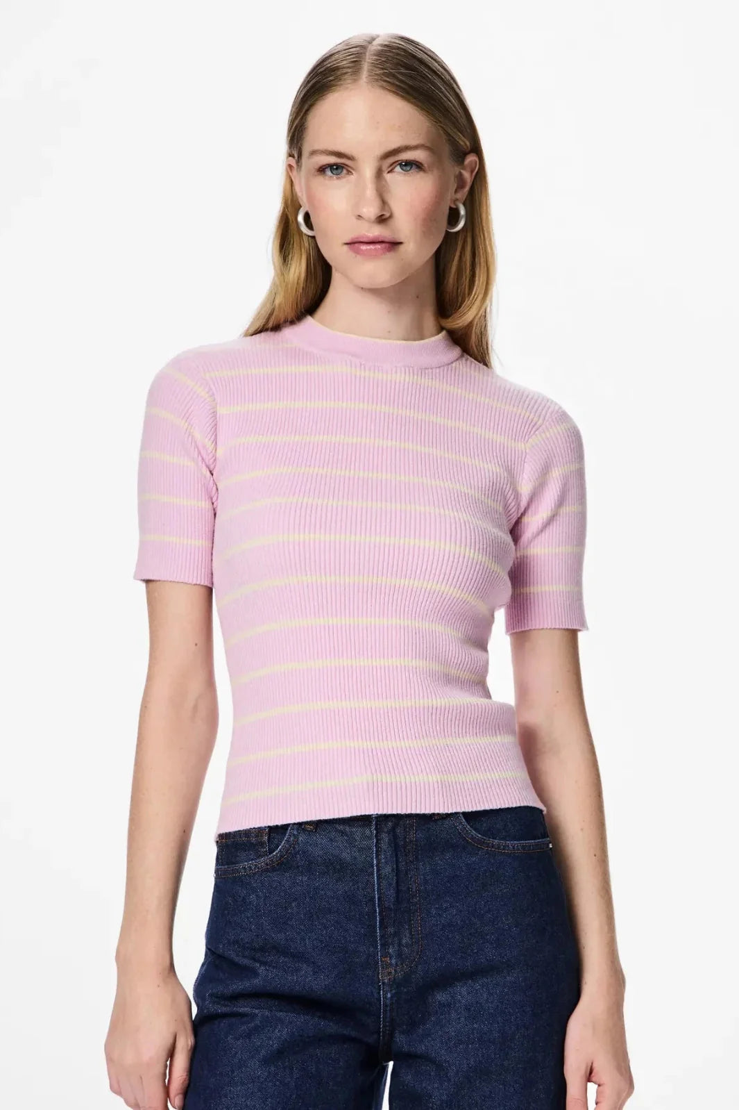 Pieces - Pcmira Ss O-Neck Knit - 4899830 Winsome Orchid Birch Narrow T-shirts 