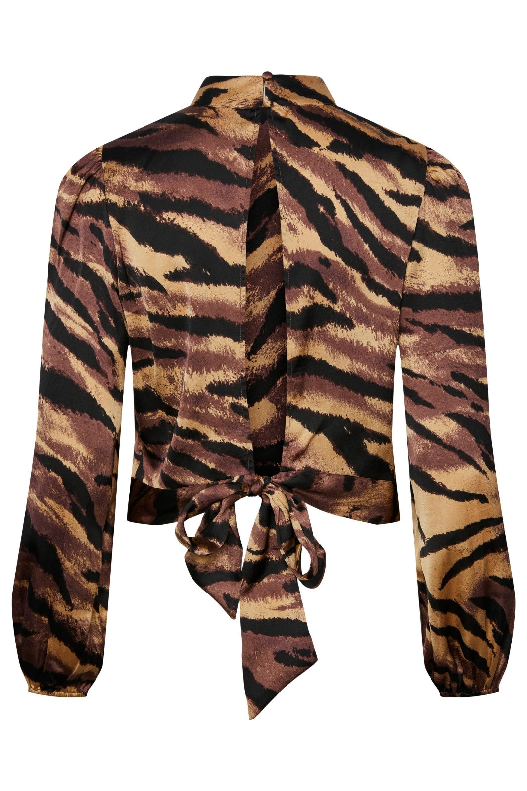 Pieces - PcMonalise LS Open Back Top - Chicory Coffee/Tiger Bluser 