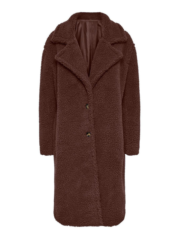 Pieces, Pcnola Teddy Coat, Chicory Coffee