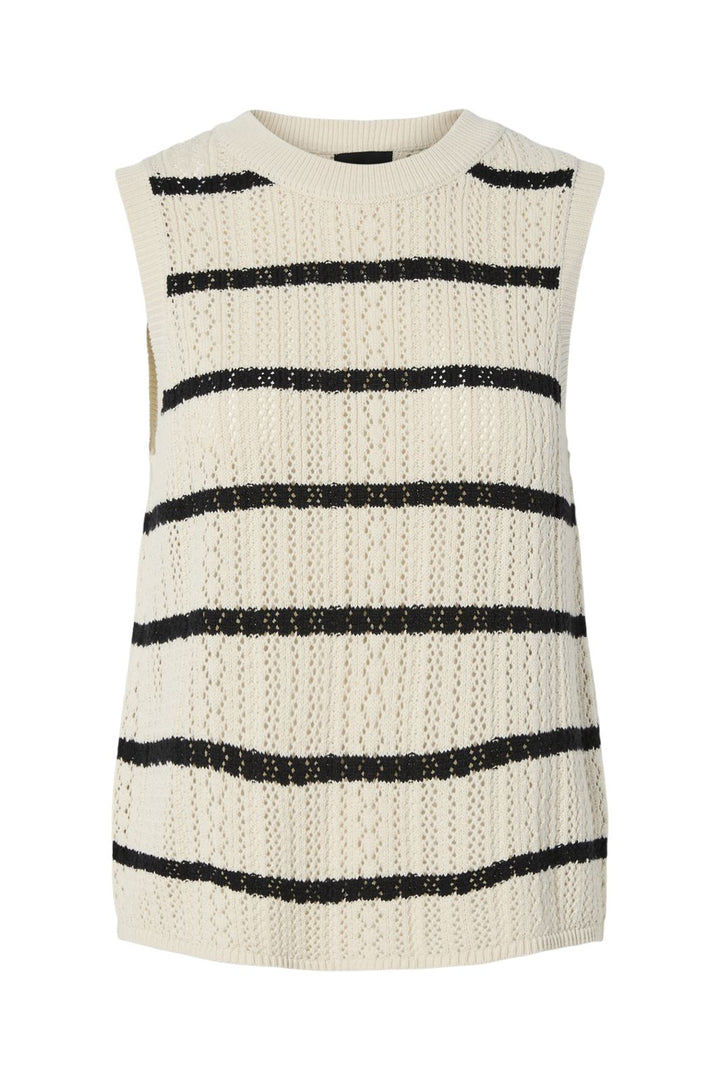 Pieces - Pcnuka Sl O-Neck Knit 17158719 - 4790683 - Birch Black