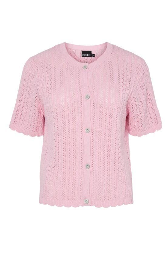 Pieces - Pcnuka Ss O-Neck Knit Cardigan - 4897930 Roseate Spoonbill Cardigans 