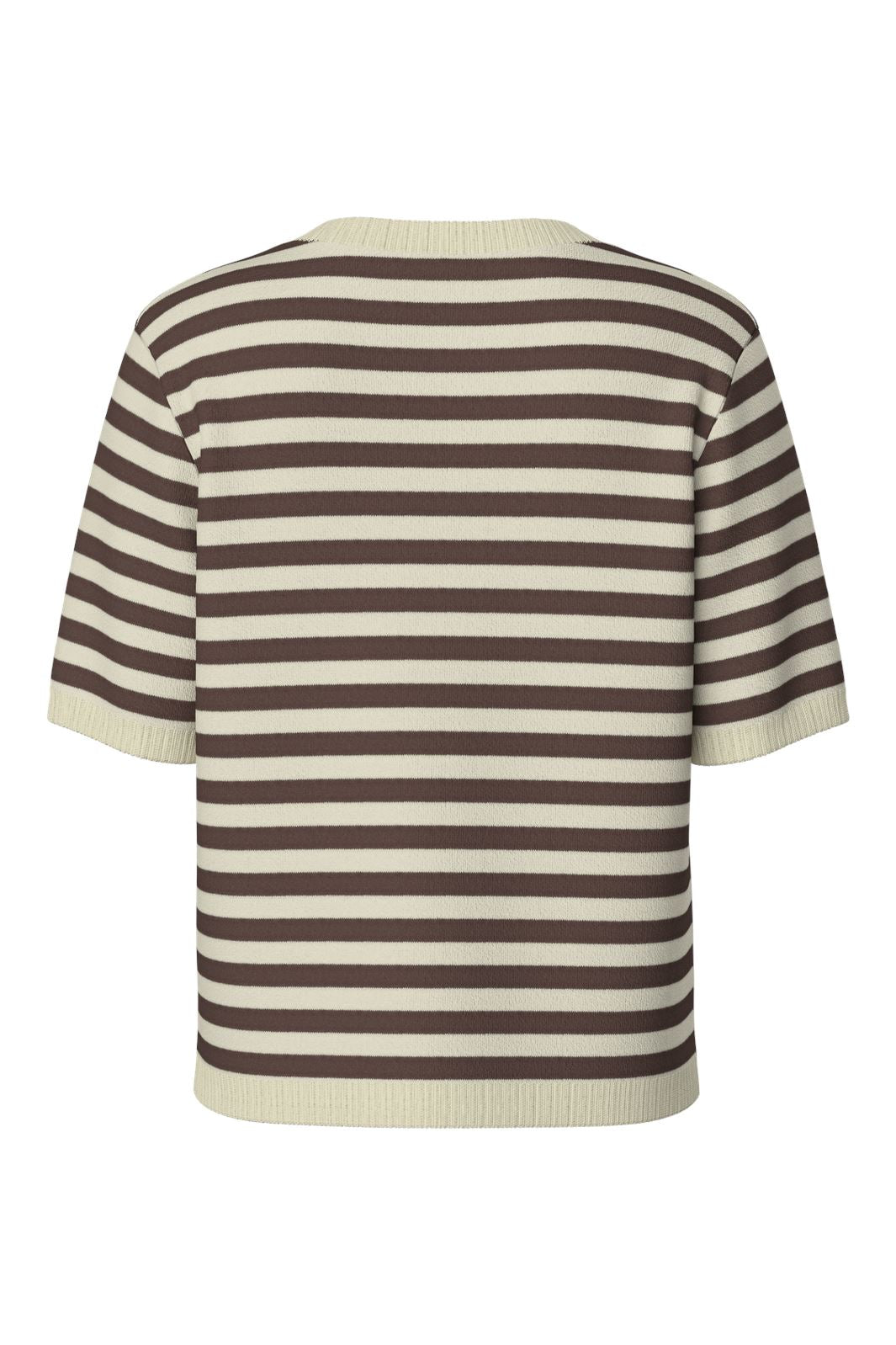 Pieces - Pcorina Ss Stripe Knit Cardi Pwp - 4870442 Hot Fudge Birch