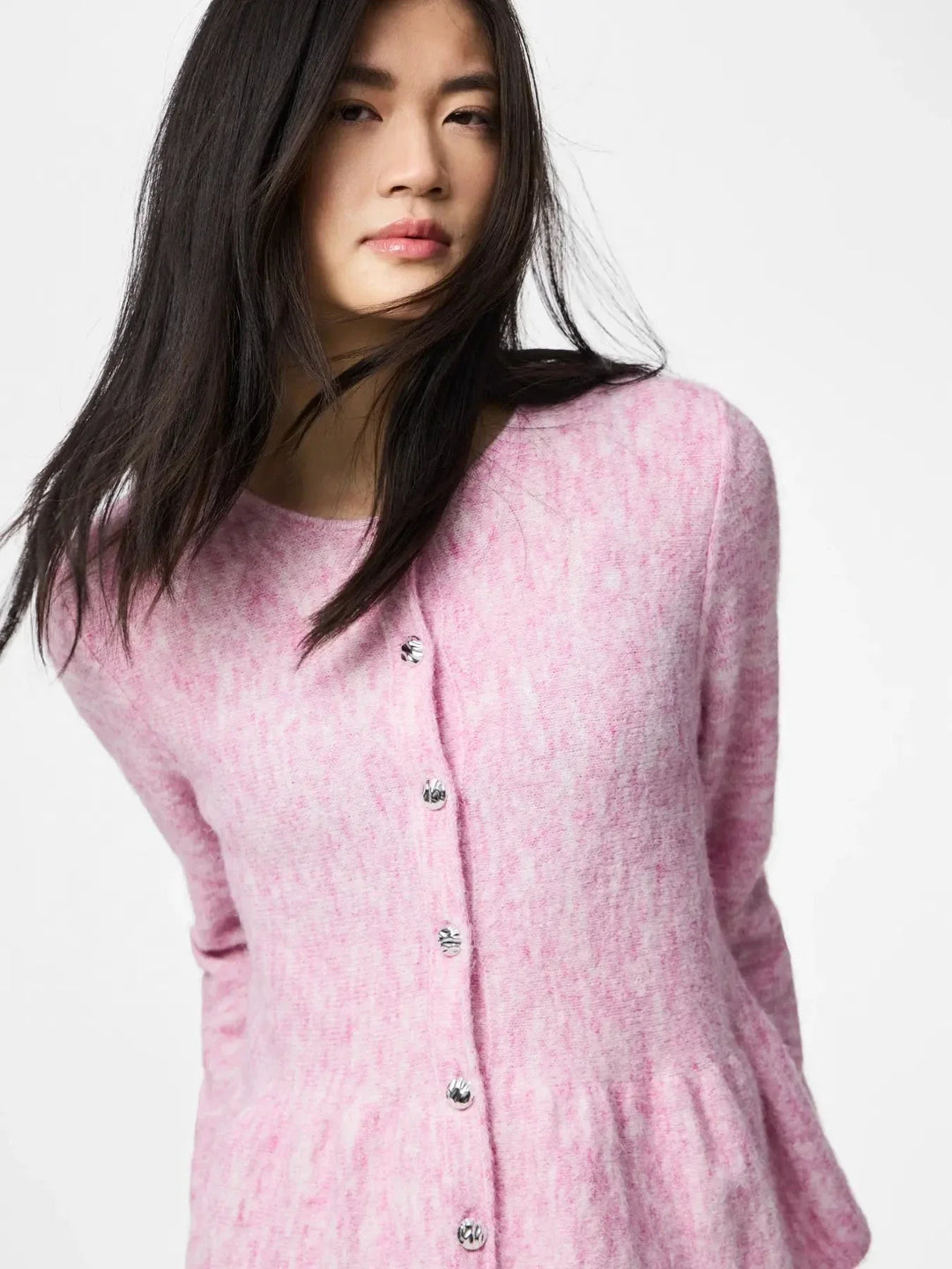 Pieces - Pcpinge Ls O-Neck Knit Cardigan - 5072103 Roseate Spoonbill Cardigans 