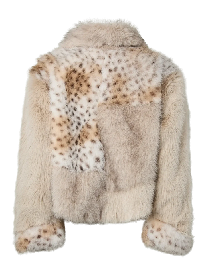 Pieces - Pcplush Short Fluffy Jacket - 5023208 Porpoise Patchwork Jakker 