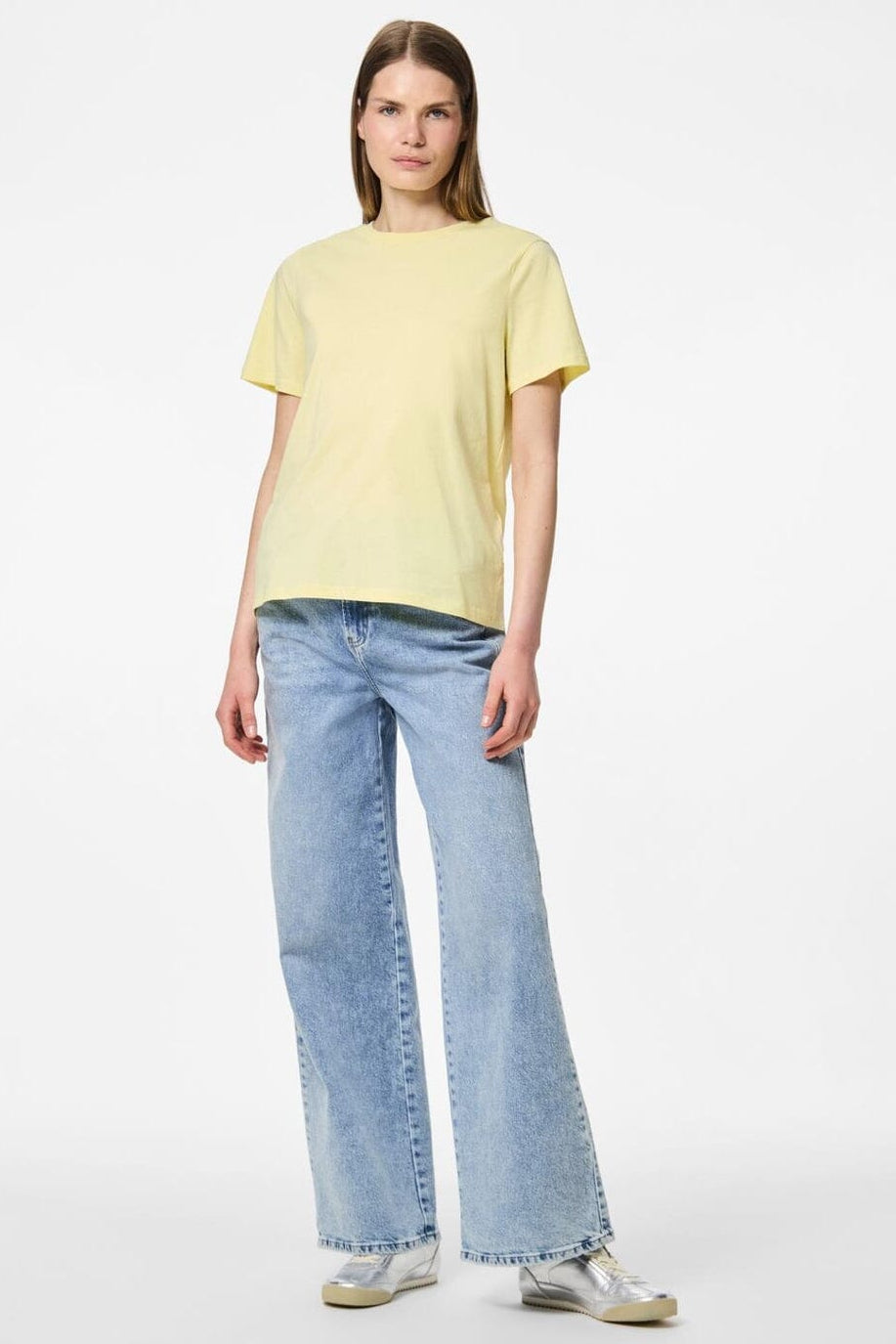 Pieces - Pcria Ss Solid Tee - 4803349 French Vanilla