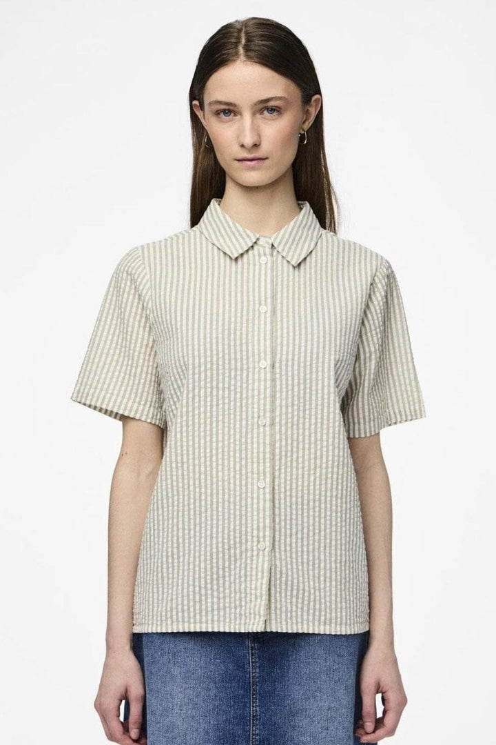 Pieces - Pcsally Ss Shirt - 4497645 Tea Cloud Dancer