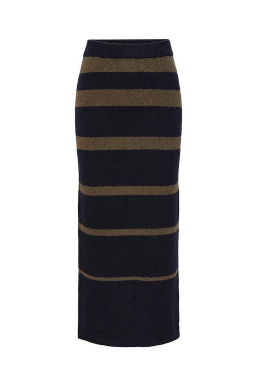 Pieces, Pcsesilje Hw Long Knit Skirt, Sky Captain Army stripe