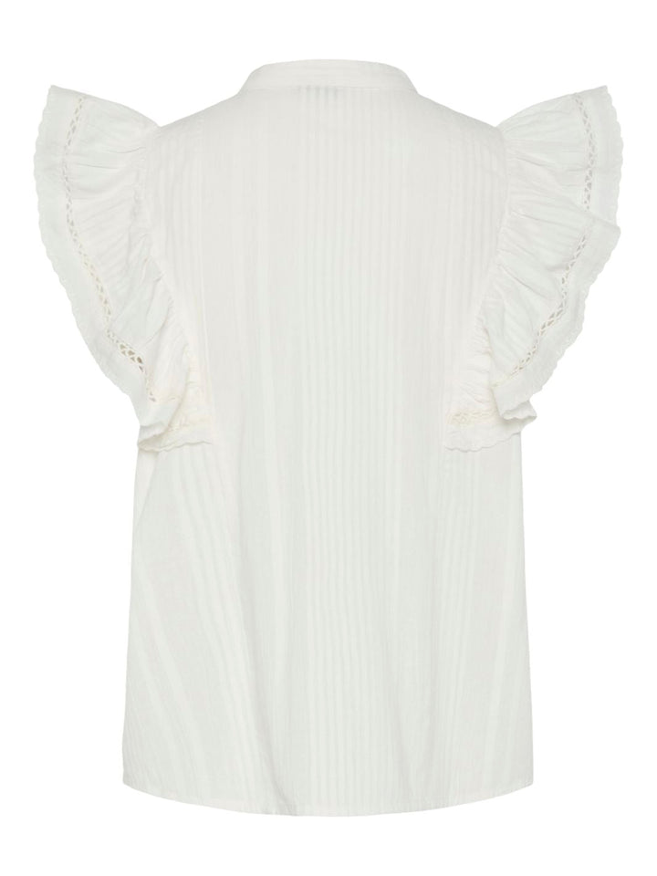 Pieces - Pcsikka Sl Shirt Mpa - 4699236 Cloud Dancer