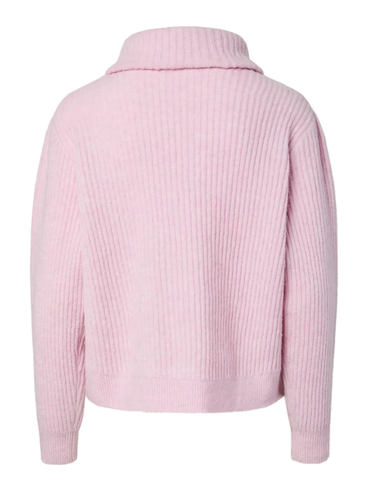 Pieces - Pcsilly Ls Half Zip Knit - 5099227 Roseate Spoonbill Melange Strikbluser 