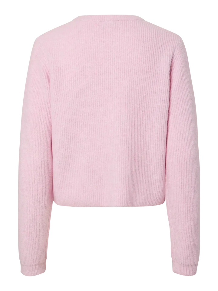 Pieces - Pcsilly Ls O-Neck Knit Cardigan - 4963880 Roseate Spoonbill Melange Cardigans 