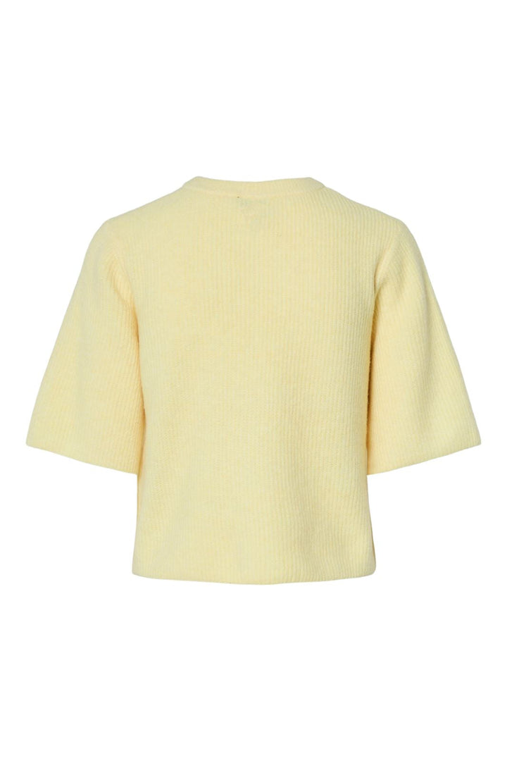 Voorbestelling - Pieces - Pcsilly Ss O-Neck Knit Cardigan - 4797583 Pale Banana Melange