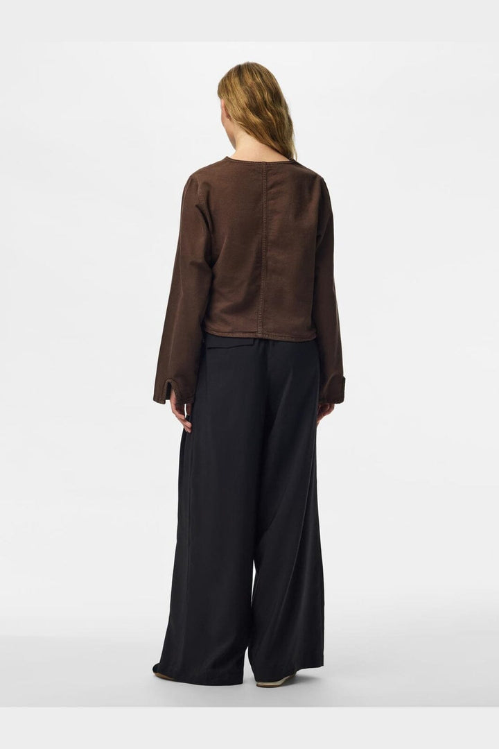 Pieces - Pcsilvia Ls Wrap Shirt - 5190497 Hot Fudge