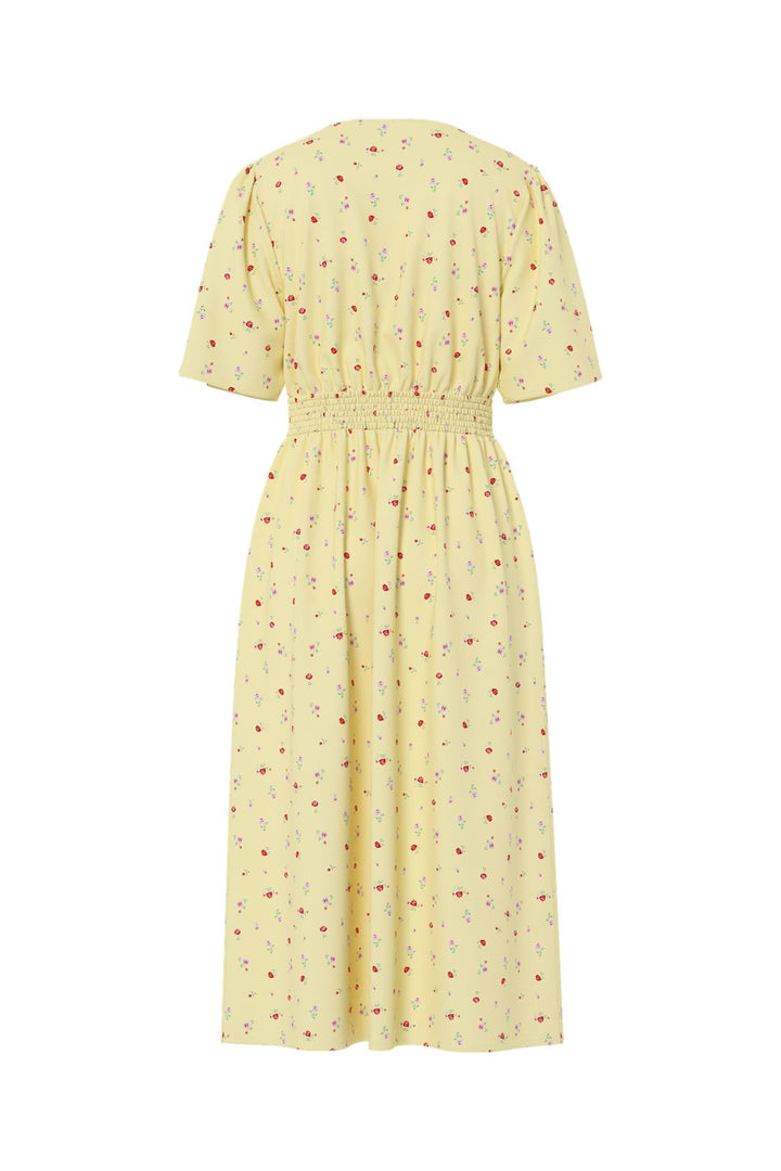 Pieces - Pctala Ss Midi Dress - 4996440 French Vanilla Flower