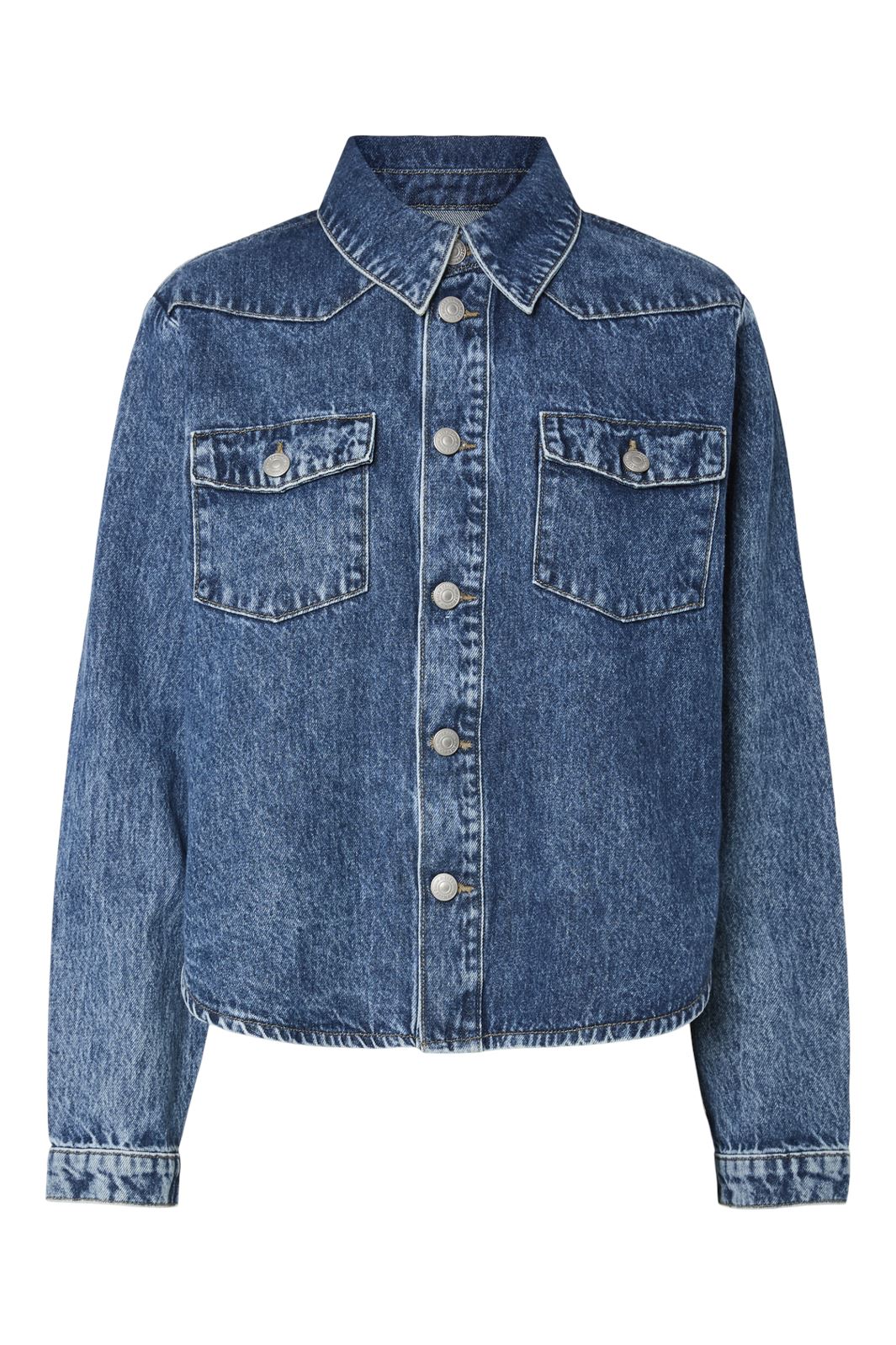 Pieces - Pctasha Ls Denim Shirt - 4742086 Medium Blue Denim
