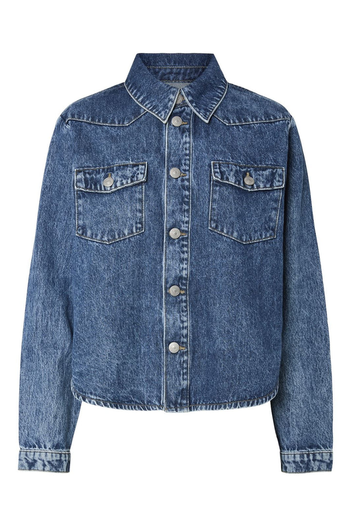 Pieces - Pctasha Ls Denim Shirt - 4742086 Medium Blue Denim