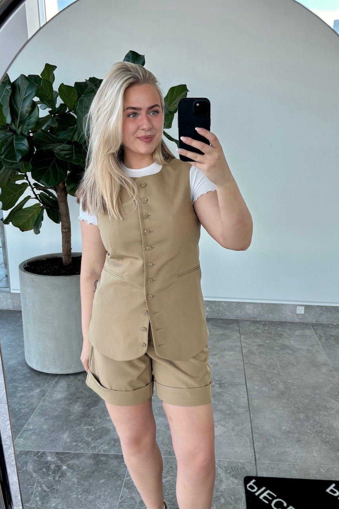 Pieces - Pctempre Long Vest - 4740955 Elmwood Frakker 