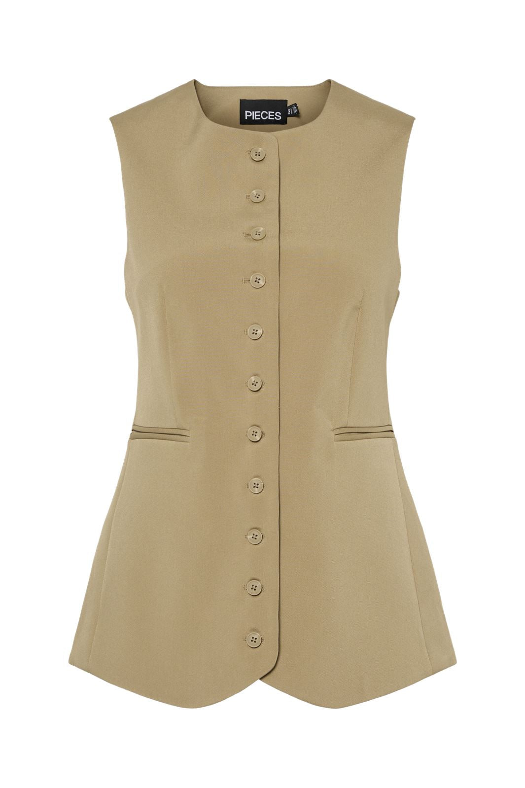 Pieces - Pctempre Long Vest - 4740955 Elmwood