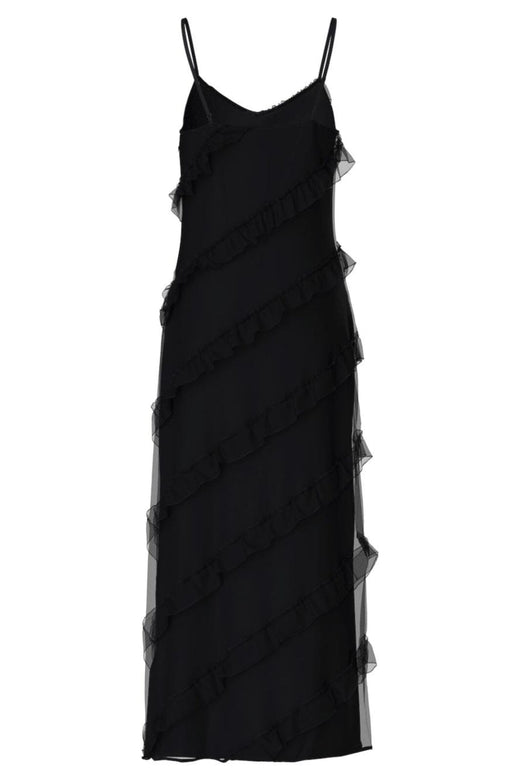 Pieces - Pctwirl Frill Maxi Strap Dress - 4735682 Black Kjoler 