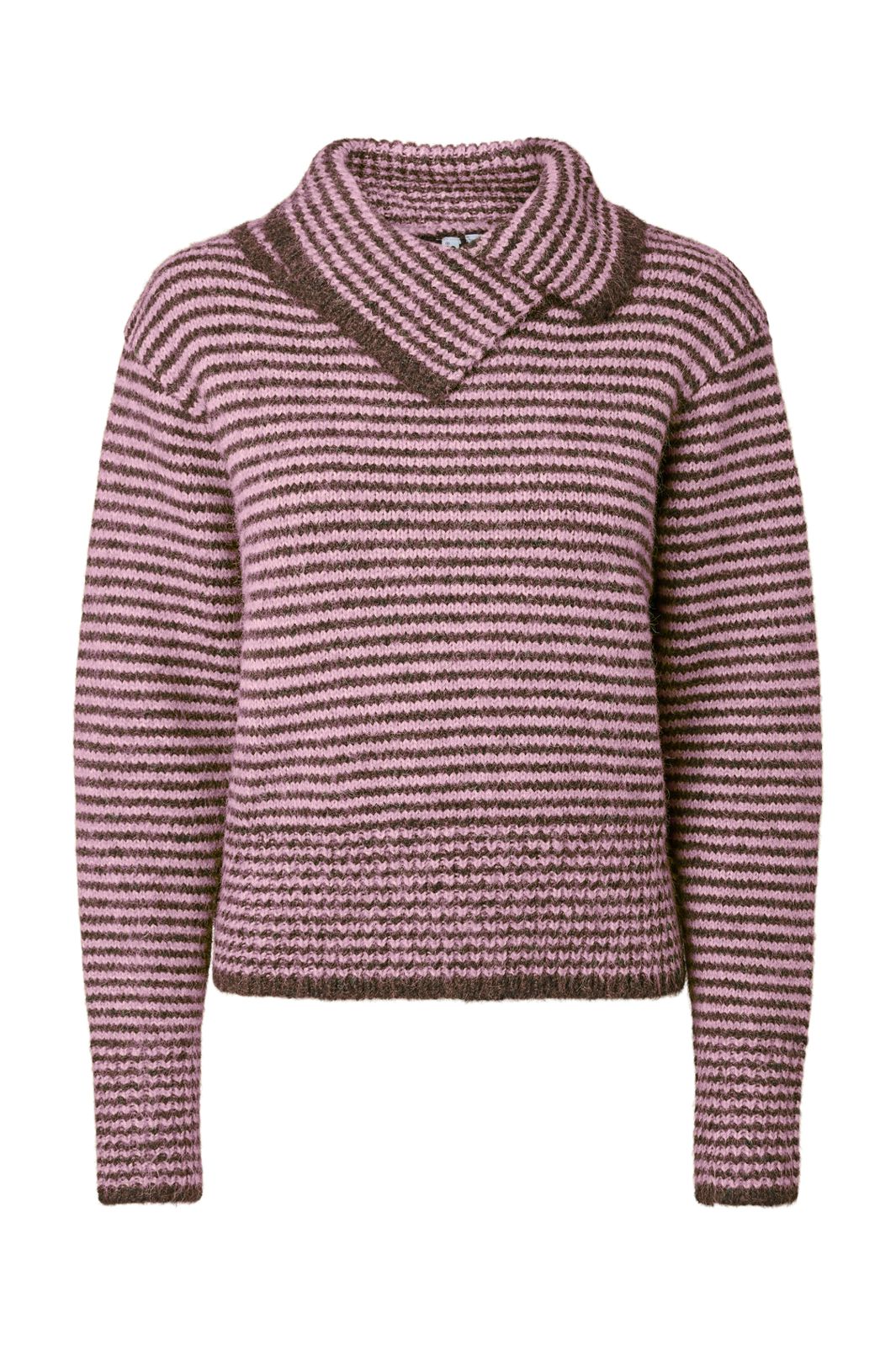 Pieces - Pcvena Ls Collar Knit - 5191880 Roseate Spoonbill Hot Fudge