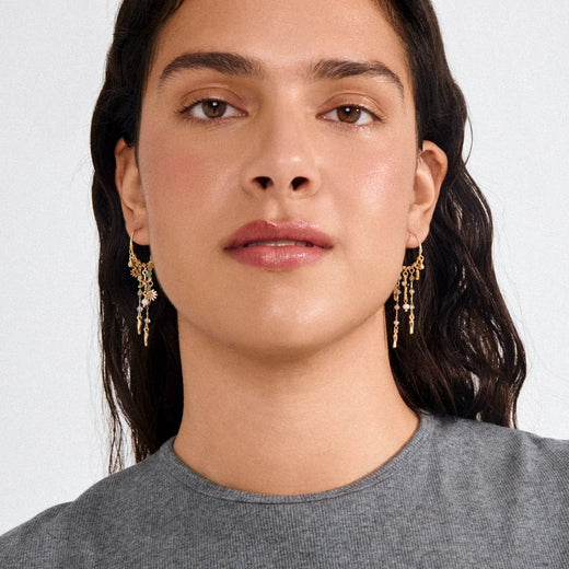 Pilgrim - Prism Hoop Earrings Gold-plated 132622023 - Gold Plated Øreringe 