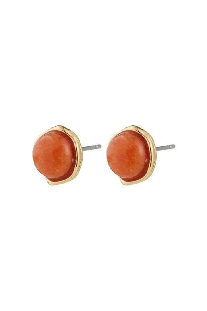 Pilgrim - Sense Earrings Gold-plated/aventurine 132542913 - Gold Plated