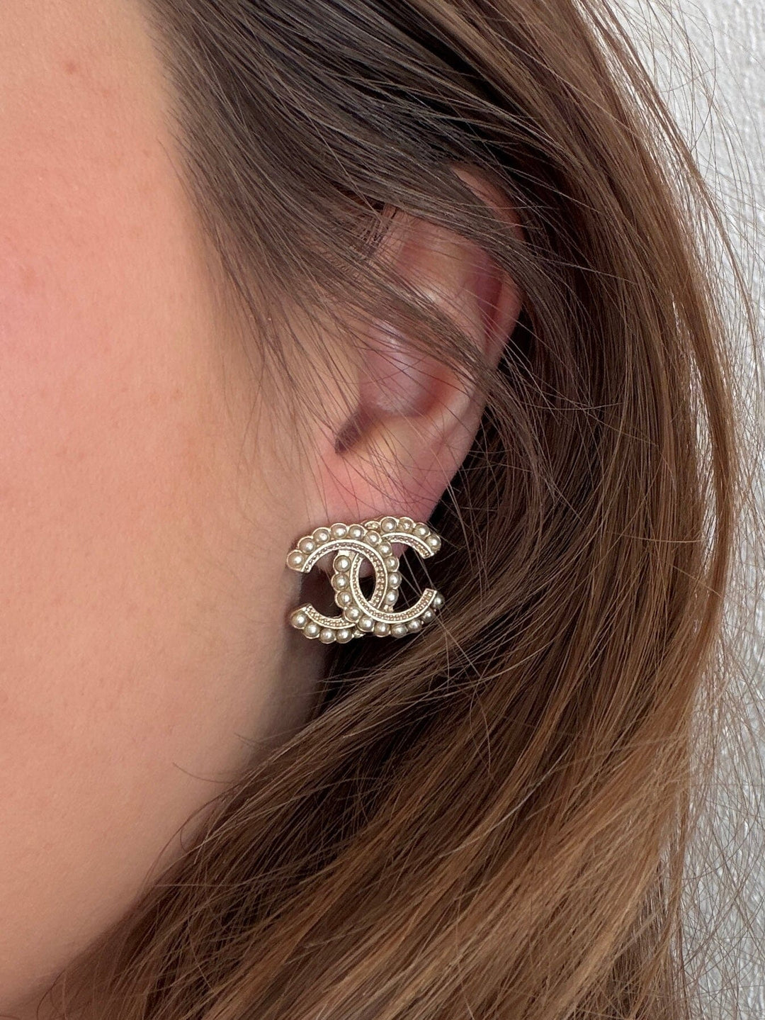 Preloved Vintageline x Molly&My - Vintage Chanel CC Øreringe - Forgyldt Øreringe 