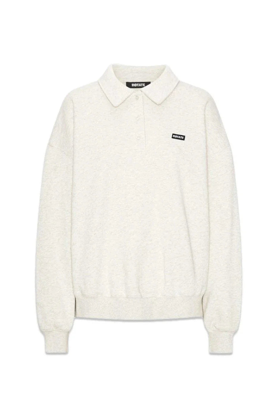 Rotate - Classic Sweat Polo 1163733070 - 3070 White Melange Sweatshirts 