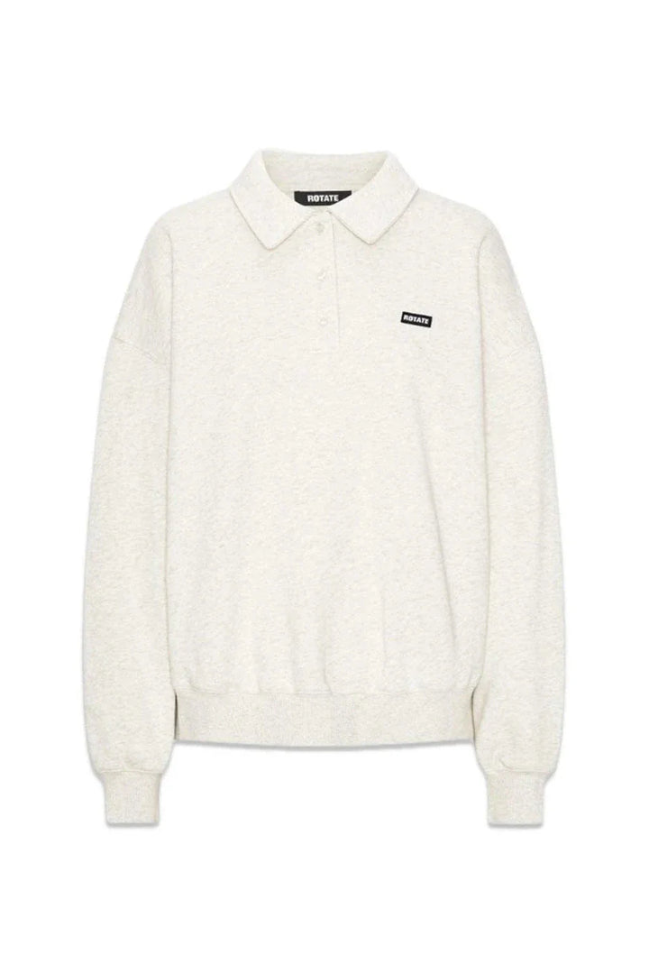 Rotate - Classic Sweat Polo 1163733070 - 3070 White Melange Sweatshirts 