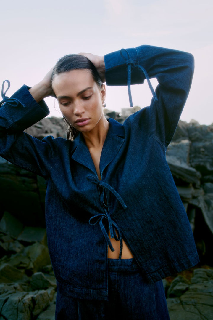Second Female - Alluet Shirt 59670 - Dark blue denim 5998 