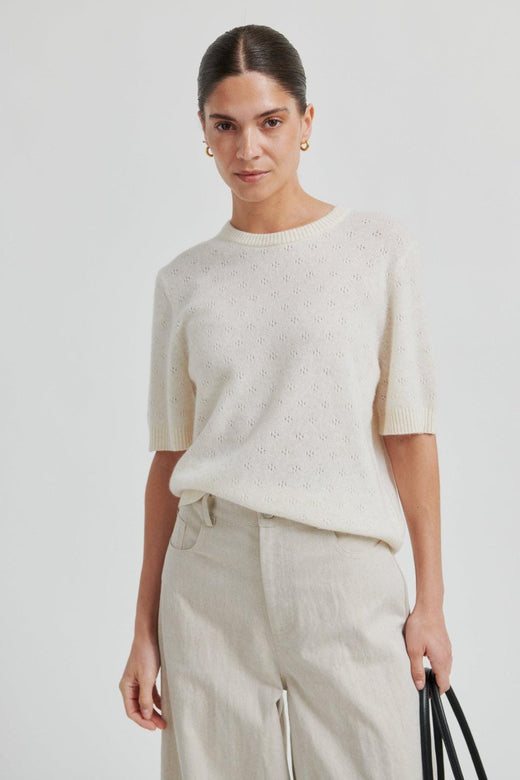 Second Female - Amala Knit SS O-Neck 60583 - 0508 Tofu 