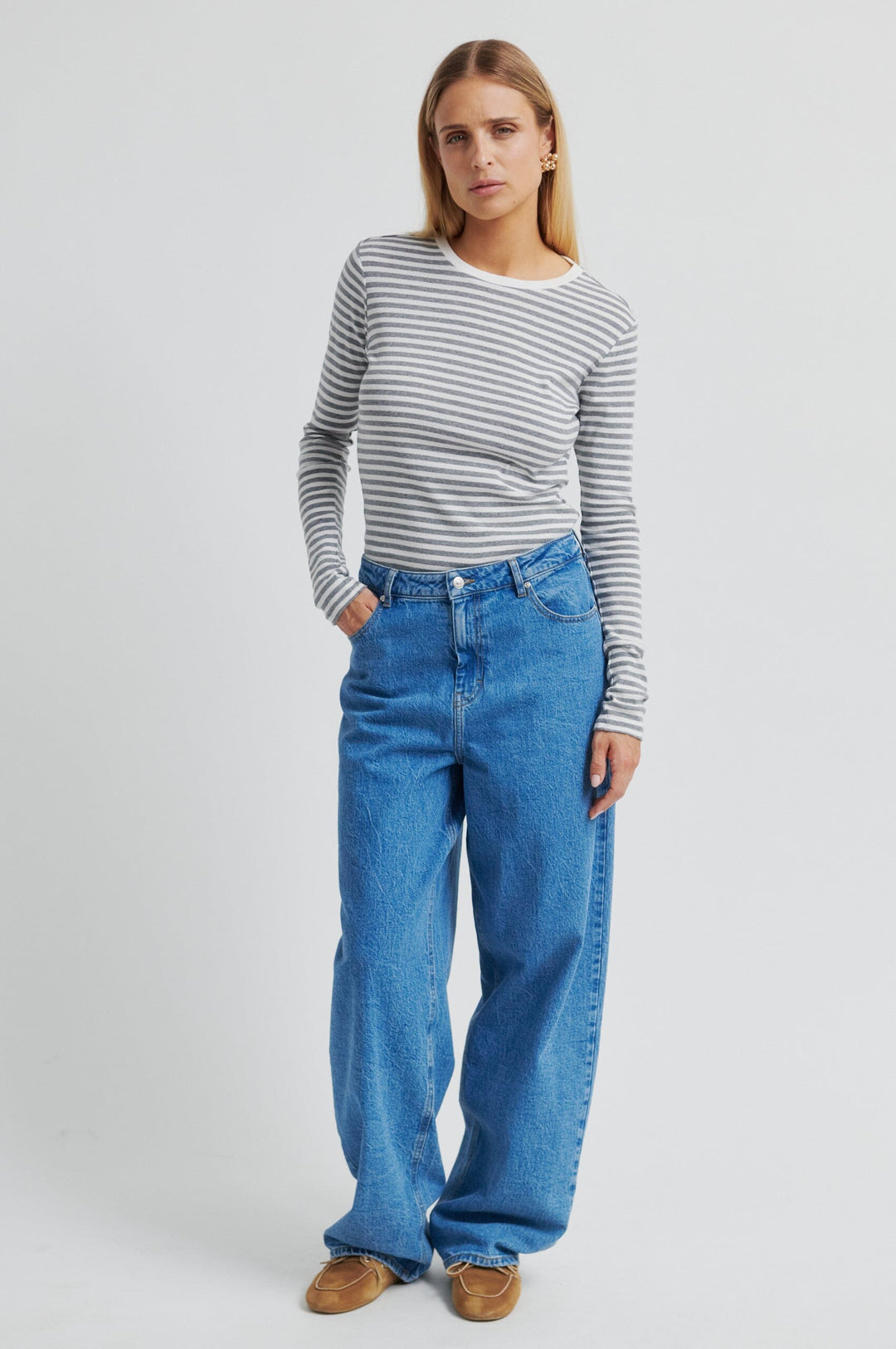 Second Female - Belton Barrel Denim Jeans 60442 - 5997 Blue denim Jeans 