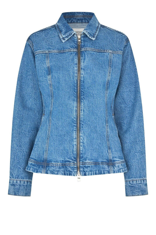 Second Female - Belton Peplum Denim Jacket 60444 - 5997 Blue denim Skjorter 