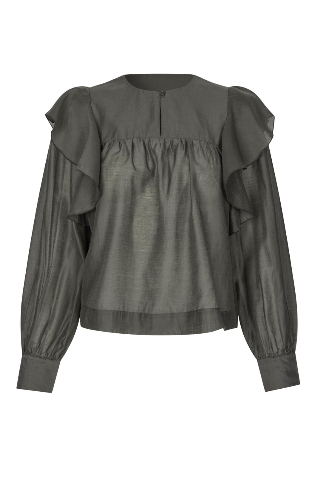 Second Female - Dream Ruffle Blouse 60192 - 4071 Wren Bluser 